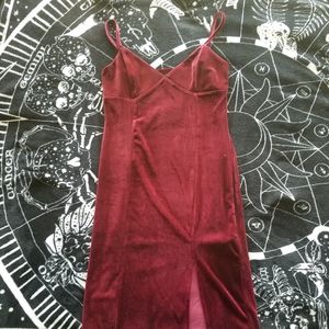 Forever 21 Velvet Wine Midi Dress